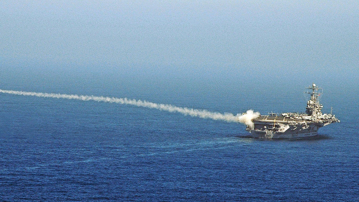 The USS Lincoln trains at sea