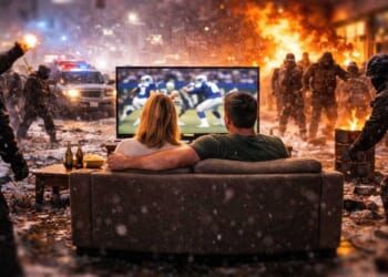 The left is at war in Minnesota. America is watching football.