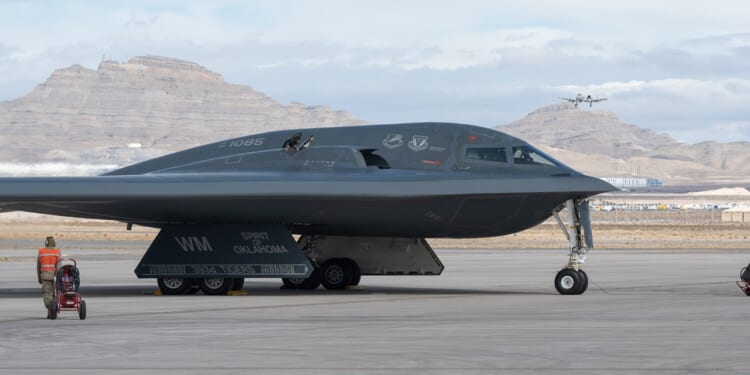 A B-2 Spirit on the tarmac.