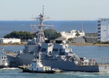 The USS Fitzgerald at sea.