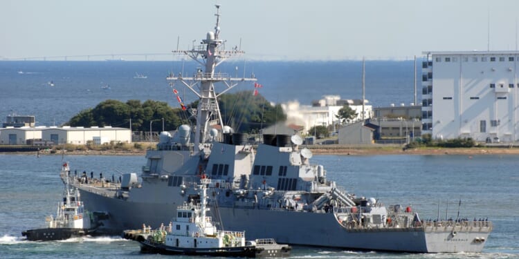 The USS Fitzgerald at sea.