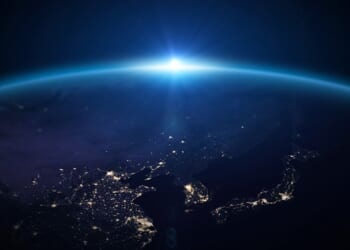 A view of Earth from space.