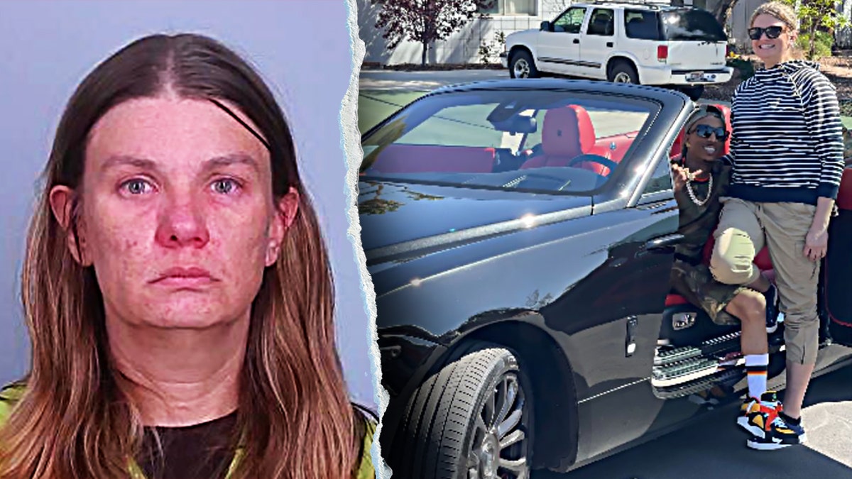 Split image of the Feeding Our Future fraud defendant and a luxury car shown as trial evidence.