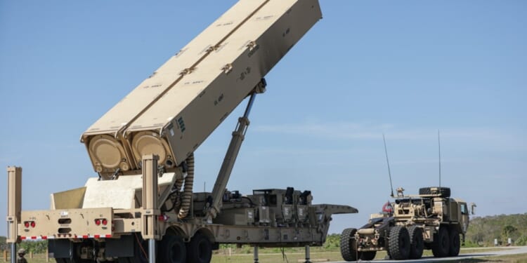 A Dark Eagle missile launcher test.