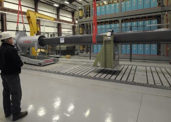 A prototype demonstration railgun.