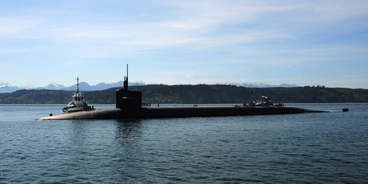 An Ohio-class submarine at sea.