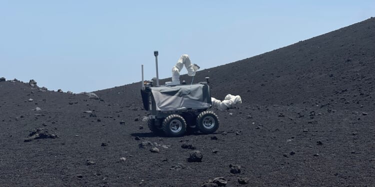 A test of a Moon rover in Italy.