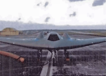 A photograph of an RQ-170 Sentinel at Andersen AFB in Guam.