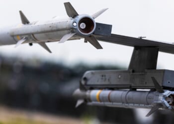 An AIM-120 AMRAAM missile.