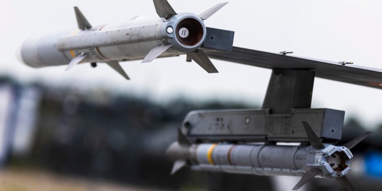 An AIM-120 AMRAAM missile.