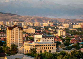 Skyline of Bishkek, Kyrgyzstan.