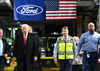 Ford Workers Cheer Trump During Tour of F-150 Plant in Michigan