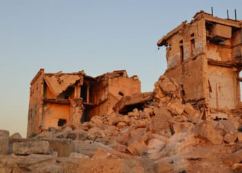 A destroyed building in Syria.