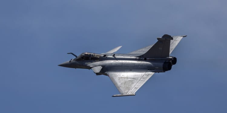 A Dassault Rafale fighter in flight.