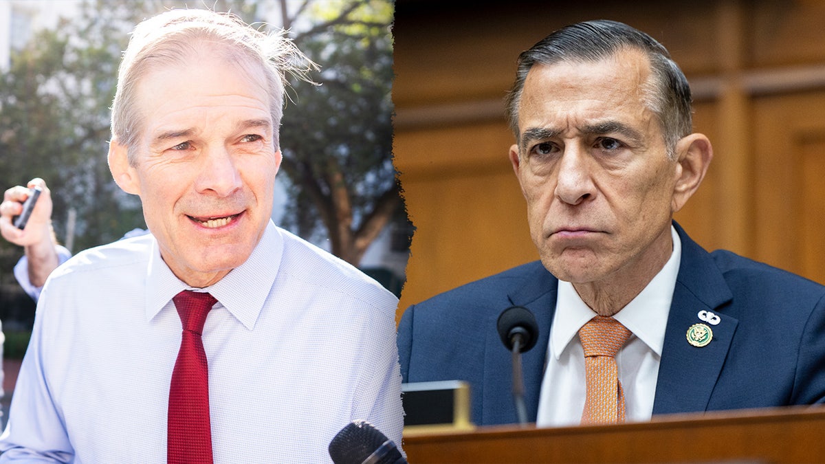 A split image of Reps. Jim Jordan and Darrell Issa