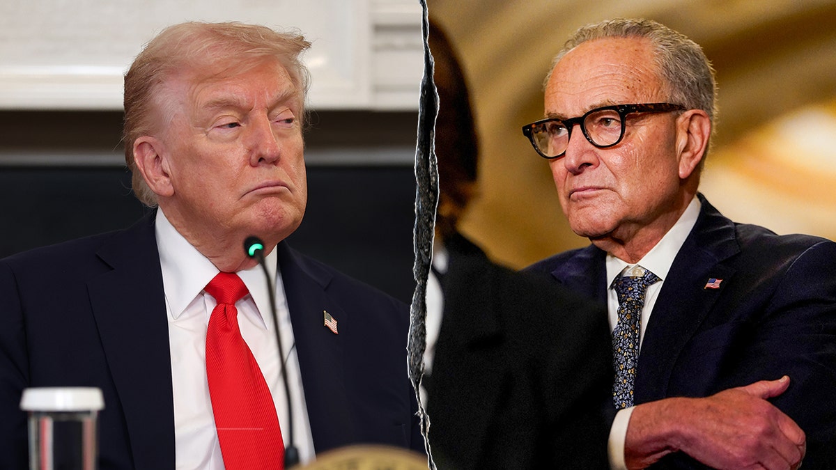 President Donald Trump and Sen. Chuck Schumer shown in side-by-side images