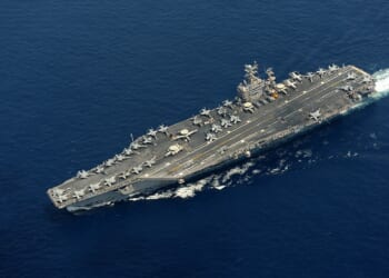 The USS Abraham Lincoln at sea.