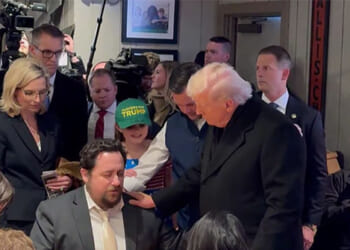 Iowa Man Stops President Trump at Restaurant to Pray for Him