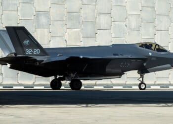 An Italian F-35 at an airport.