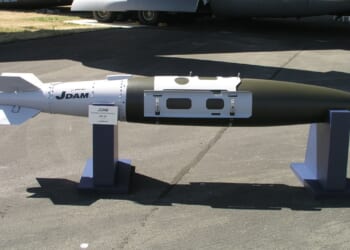A JDAM kit on display.