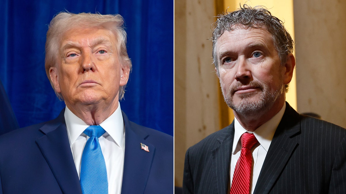 Left: President Donald Trump; Right: Rep. Thomas Massie