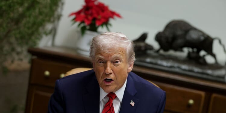 President Donald Trump discusses Venezuela from the Roosevelt Room.