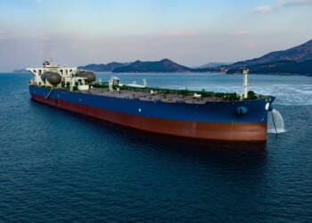 A Russian oil tanker at sea.