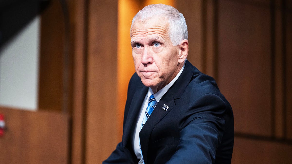Sen. Thom Tillis, R-N.C., in the Senate Judiciary Committee hearing room.