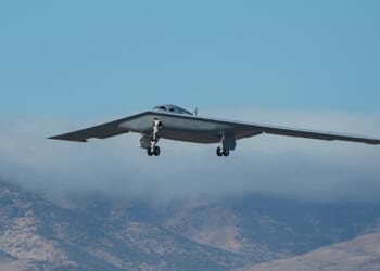 A B-21 Raider in flight.