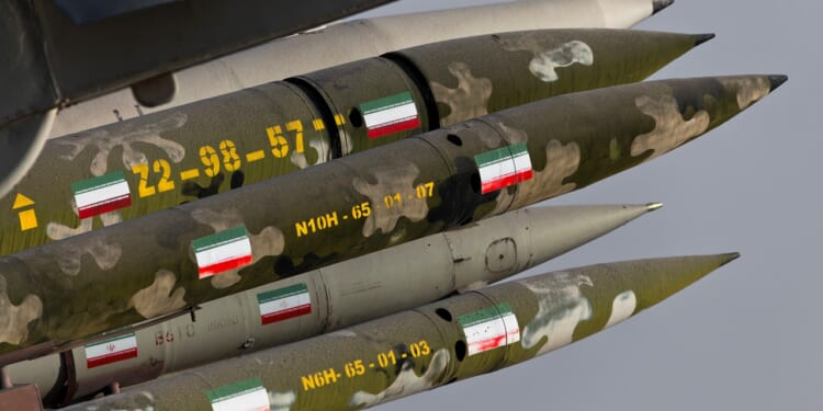 A stockpile of Iranian missiles.