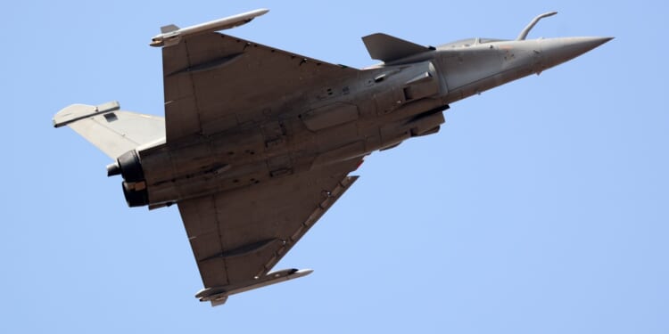 A Dassault Rafale fighter in flight.