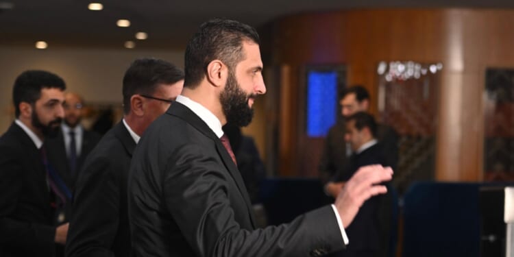 Syrian president Ahmed al Shara.