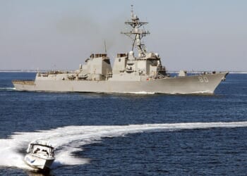 The USS Roosevelt at sea.