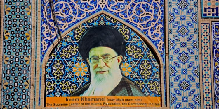 Photo of Ayatollah Ali Khamenei in Iran.