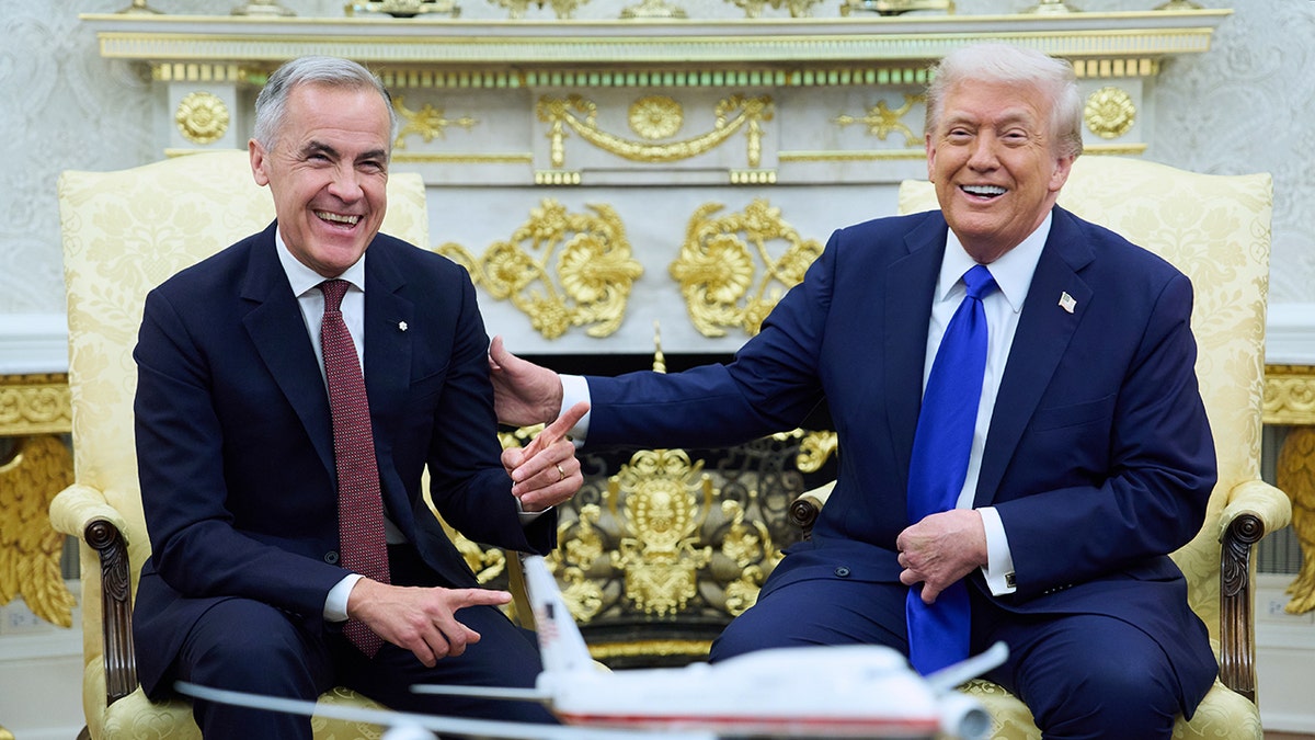 President Donald Trump meets with Canadian Prime Minister Mark Carney