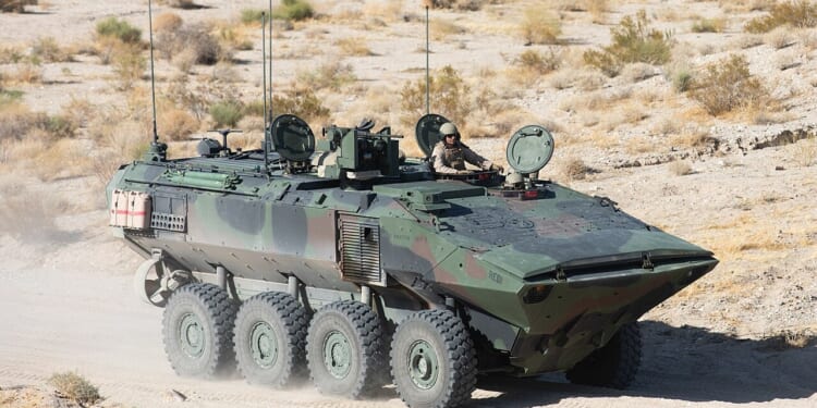 A US Marine Corps Amphibious Combat Vehicle.