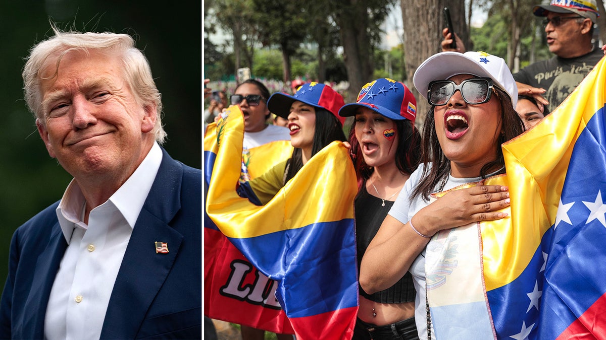 Trump alongside pro-Venezuela protesters