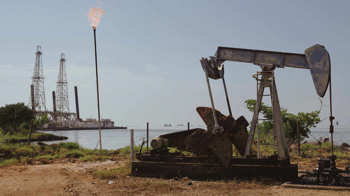 A view of a pumpjack operated by Venezuelan oil company PDVSA is seen.