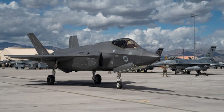 An F-35I Adir at an airfield.
