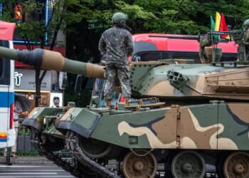 South Korean Army tank on parade.