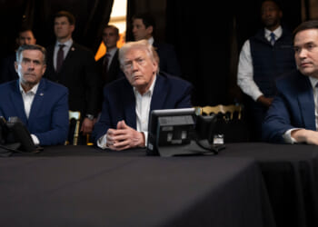 President Donald Trump monitors U.S. military operations in Venezuela, from Mar-a-Lago Club in Palm Beach, Florida, on Saturday, January 3, 2026.