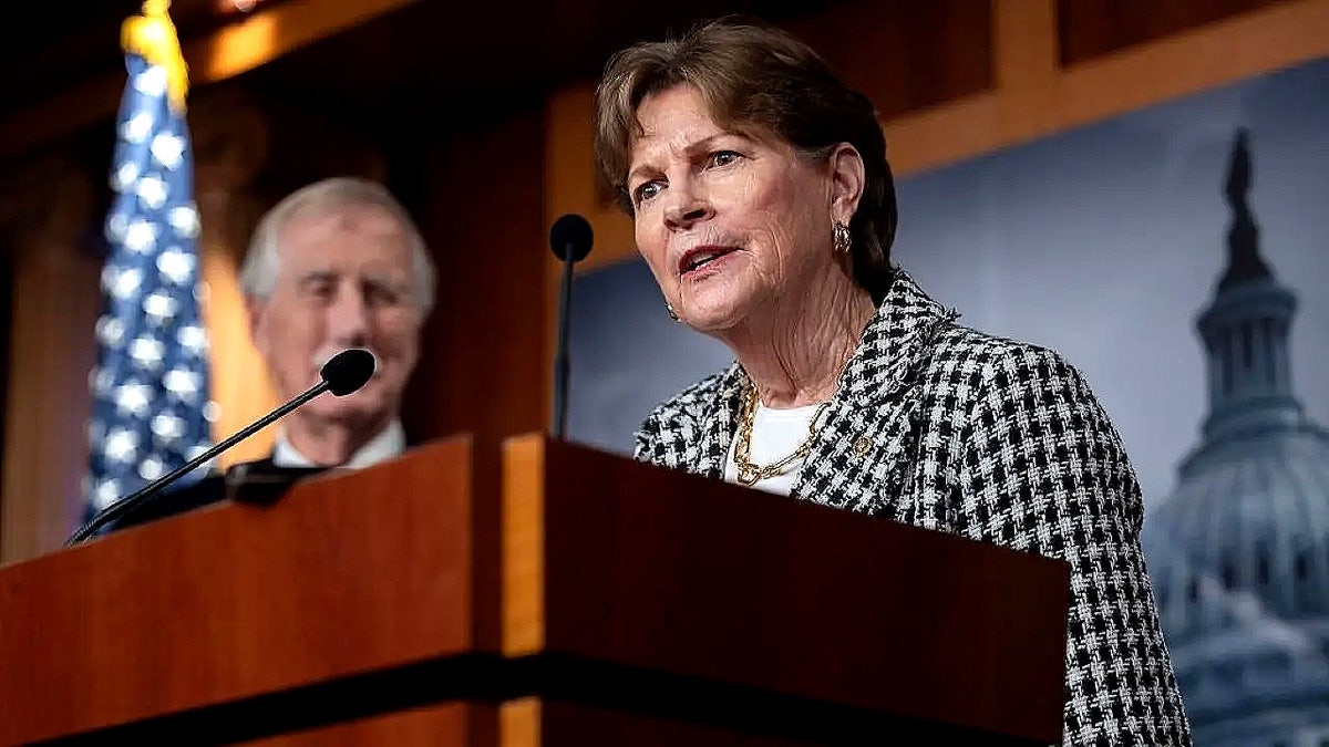 Sen. Jeanne Shaheen speaking at a podium