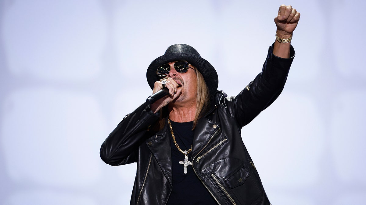 Musician Kid Rock performs.