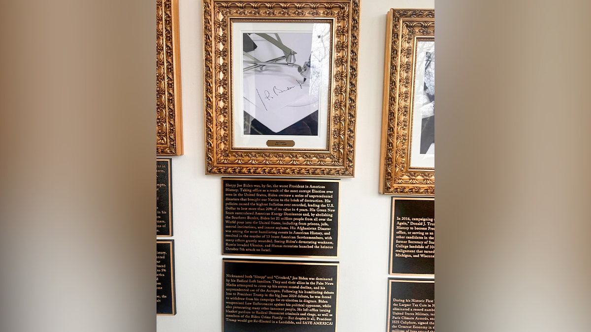 Former President Joe Biden's portrait in the "Presidential Walk of Fame"