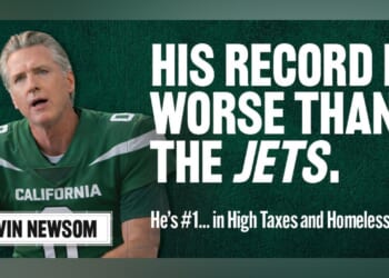Newsom compared to Jets in Times Square billboard over taxes, homelessness