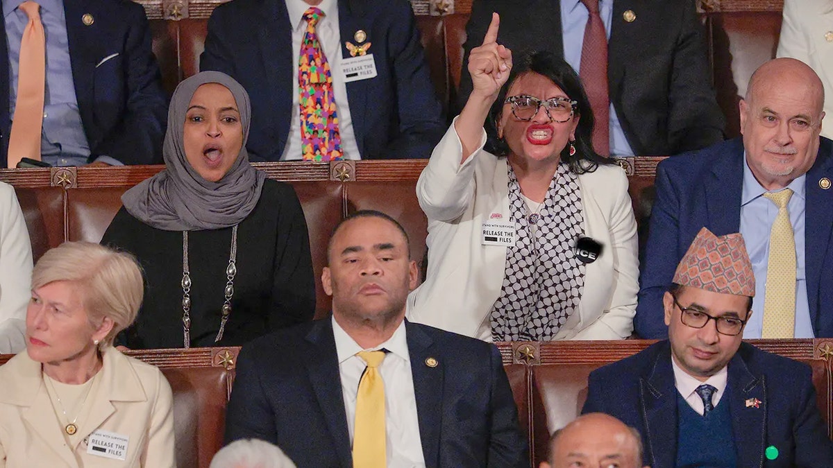 Reps. Rashida Tlaib and Ilhan Omar during State of the Union address