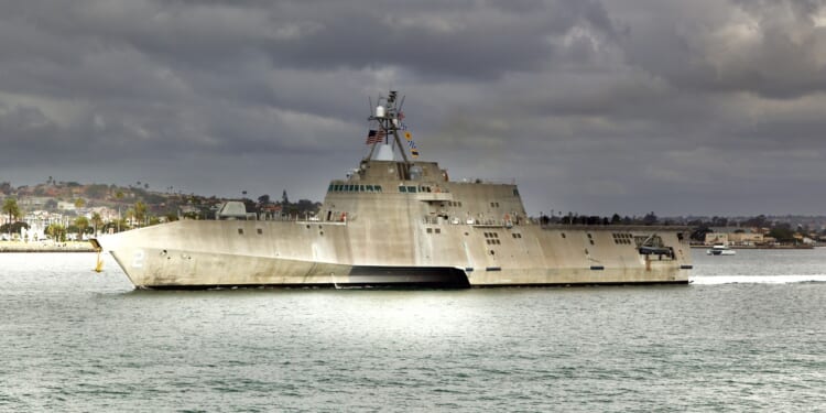 A Littoral Combat Ship (LCS) at sea near San Diego, California.