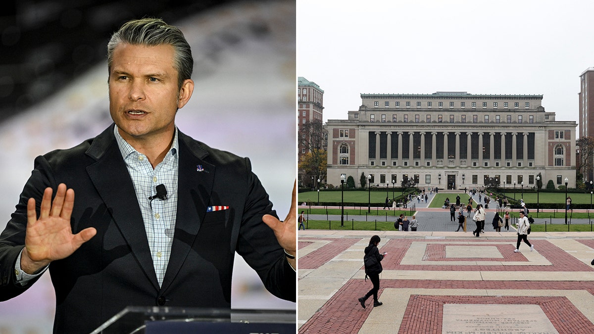 Split of Pete Hegseth and Columbia University
