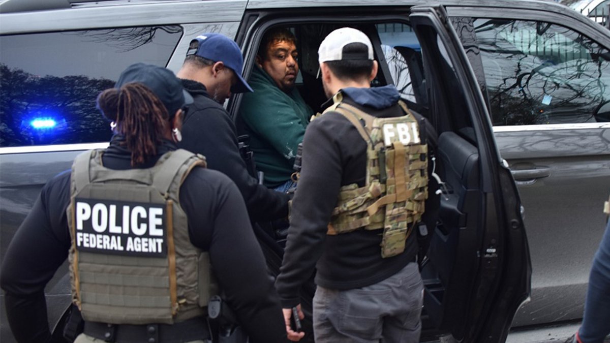ICE agents making an arrest