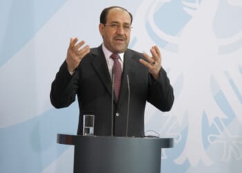 Iraqi prime minister Nuri al-Maliki attends summit in Germany.